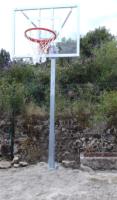 Jgo Canastas Galvanizadas Minibasket Monotubo New Tubo 114 Mm Fijas con Base Anclaje-Sin Tablero,Aro