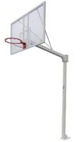 Juego de 2 Canastas Baloncesto Deluxe Monotubo Fijas con Base para Anclaje -Sin Tablero Ni Aro-