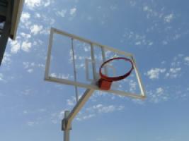 Juego de 2 Canastas Baloncesto Deluxe Monotubo Fijas con Base para Anclaje -Sin Tablero Ni Aro-