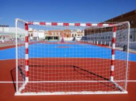 Jgo Porterías F.sala/Balonmano Metálicas Trasladables 80X80Mm con Base 80X40Mm