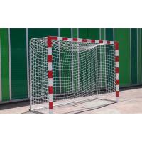 Juego Porterías Aluminio Balonmano-Fútbol Sala 80X80 Trasladables con Base Tubo Redondo